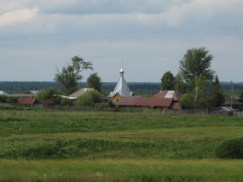 Липовка. Церковь Михаила Архангела. общий вид в ландшафте