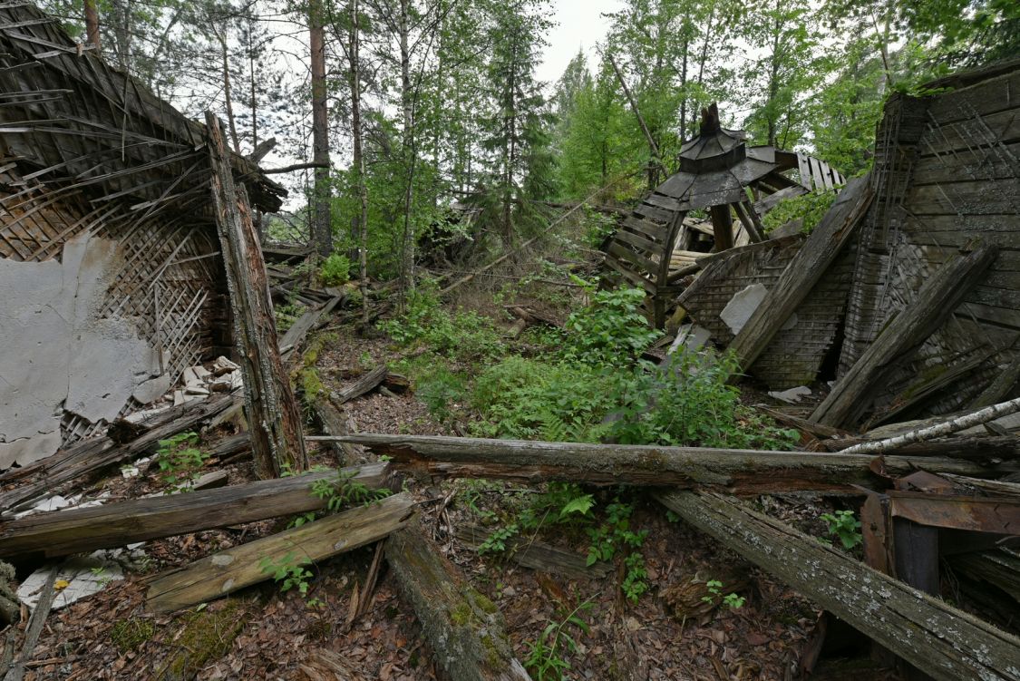 Церковь Николая Чудотворца, Содомово, урочище (Ковернинский район, Нижегородская область). интерьер и убранство, Вид с севера на руины основного объема