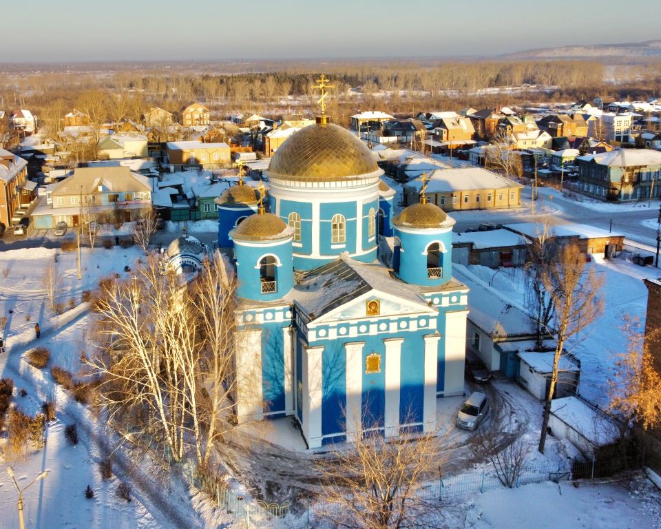Собор Казанской иконы Божией Матери, Ачинск (Ачинский район и г. Ачинск, Красноярский край). общий вид в ландшафте, Вид с востока
