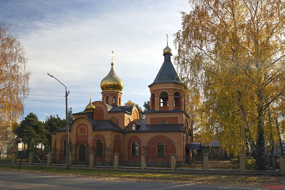 Церковь Иоанна Кронштадтского, Пестово (Покров-Молога) (Пестовский район, Новгородская область). общий вид в ландшафте