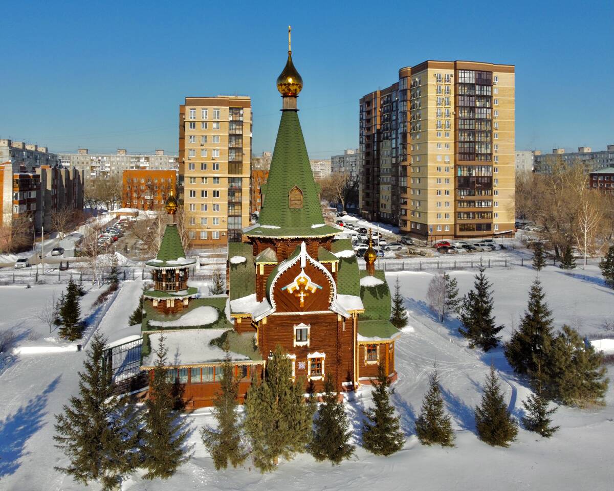 Церковь Всех Святых в Казачьем сквере, Омск (Омск, город, Омская область). фасады, Южный фасад