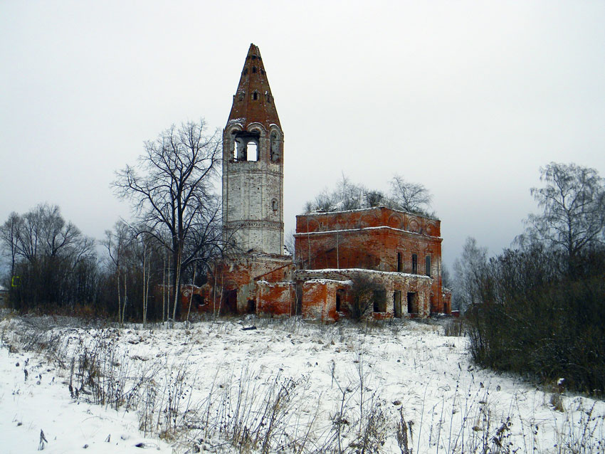 Дмитриевское. Церковь Вознесения Господня. общий вид в ландшафте
