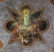 Церковь Василия Великого, 1-й этаж, потолок основного помещения<br>, Обрадово, Великоустюгский район, Вологодская область