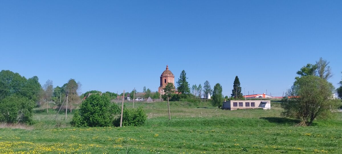Церковь Спаса Нерукотворного Образа, Пятницкое (Бабынинский район, Калужская область). общий вид в ландшафте