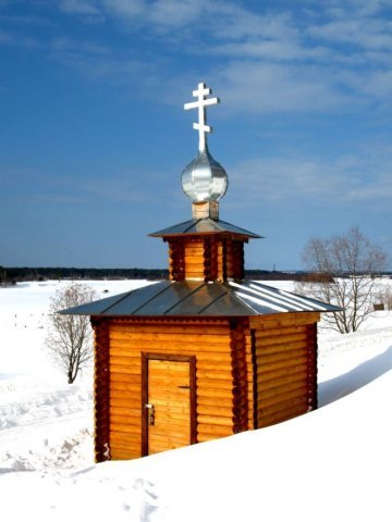 Часовня Николая Чудотворца, Объячево (Прилузский район, Республика Коми). общий вид в ландшафте
