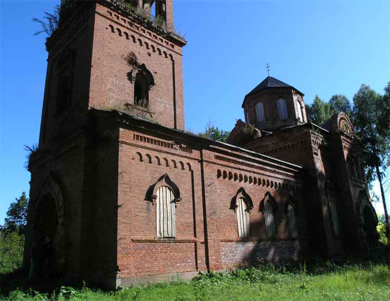 Церковь Николая Чудотворца, Синяя Никола (Красногородский район, Псковская область). общий вид в ландшафте