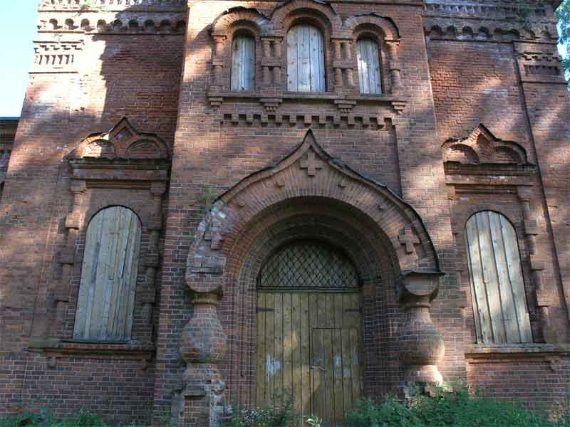 Церковь Николая Чудотворца, Синяя Никола (Красногородский район, Псковская область). фасады, Западный портал