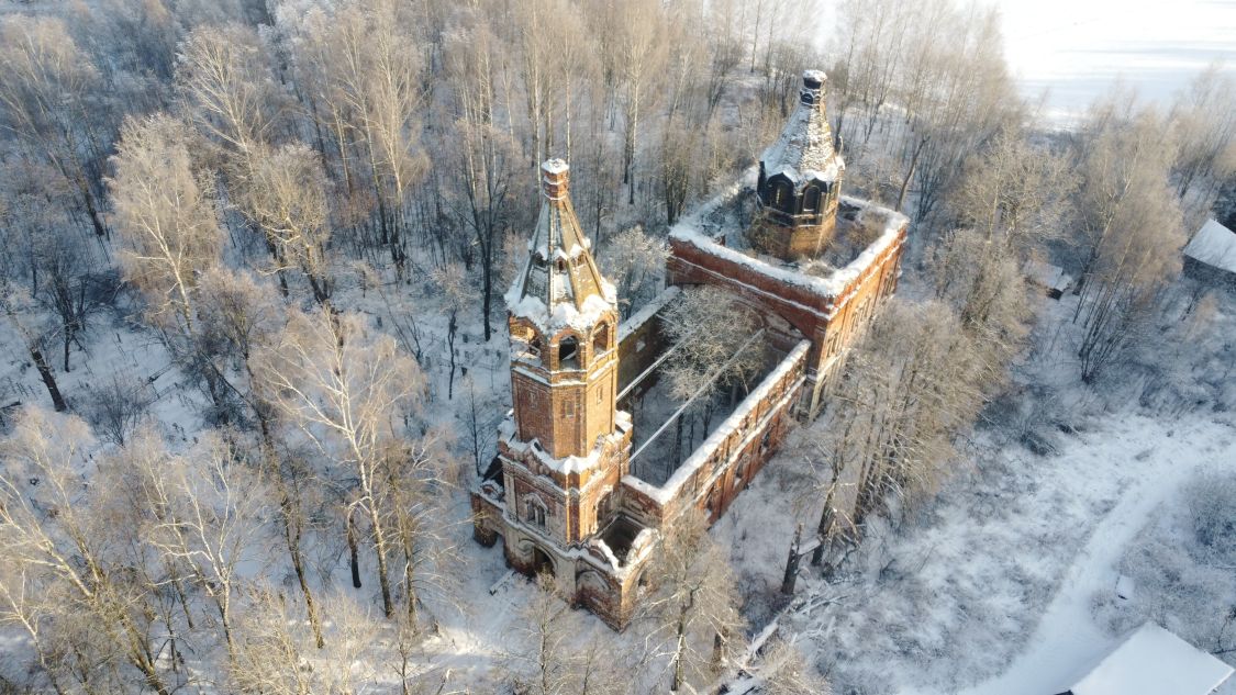 Церковь Рождества Пресвятой Богородицы, Ступино (Городецкий район, Нижегородская область). общий вид в ландшафте