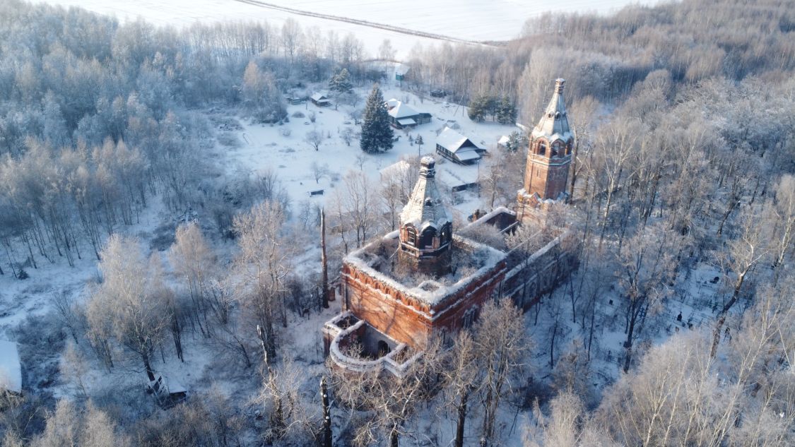Церковь Рождества Пресвятой Богородицы, Ступино (Городецкий район, Нижегородская область). общий вид в ландшафте