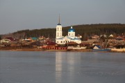 Церковь Владимирской иконы Божией Матери, Вид с южного берега пруда<br>, Черданцево, Сысертский район (Сысертский ГО и Арамильский ГО), Свердловская область