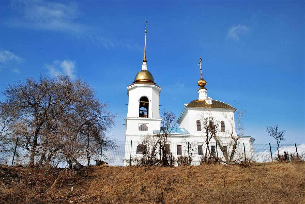 Церковь Рождества Пресвятой Богородицы, Кузнецкое (Аргаяшский район, Челябинская область). общий вид в ландшафте