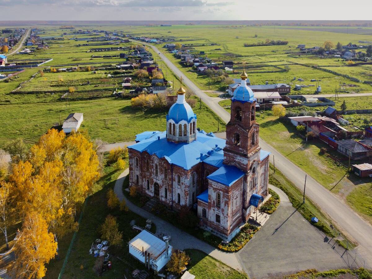 Церковь Тихвинской иконы Божией Матери, Губернское (Аргаяшский район, Челябинская область). фасады, Вид с севера
