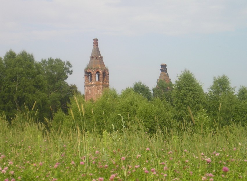 Церковь Рождества Пресвятой Богородицы, Ступино (Городецкий район, Нижегородская область). общий вид в ландшафте