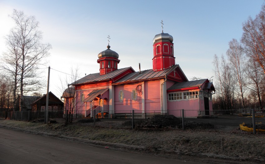 Лычково. Церковь Николая Чудотворца. общий вид в ландшафте