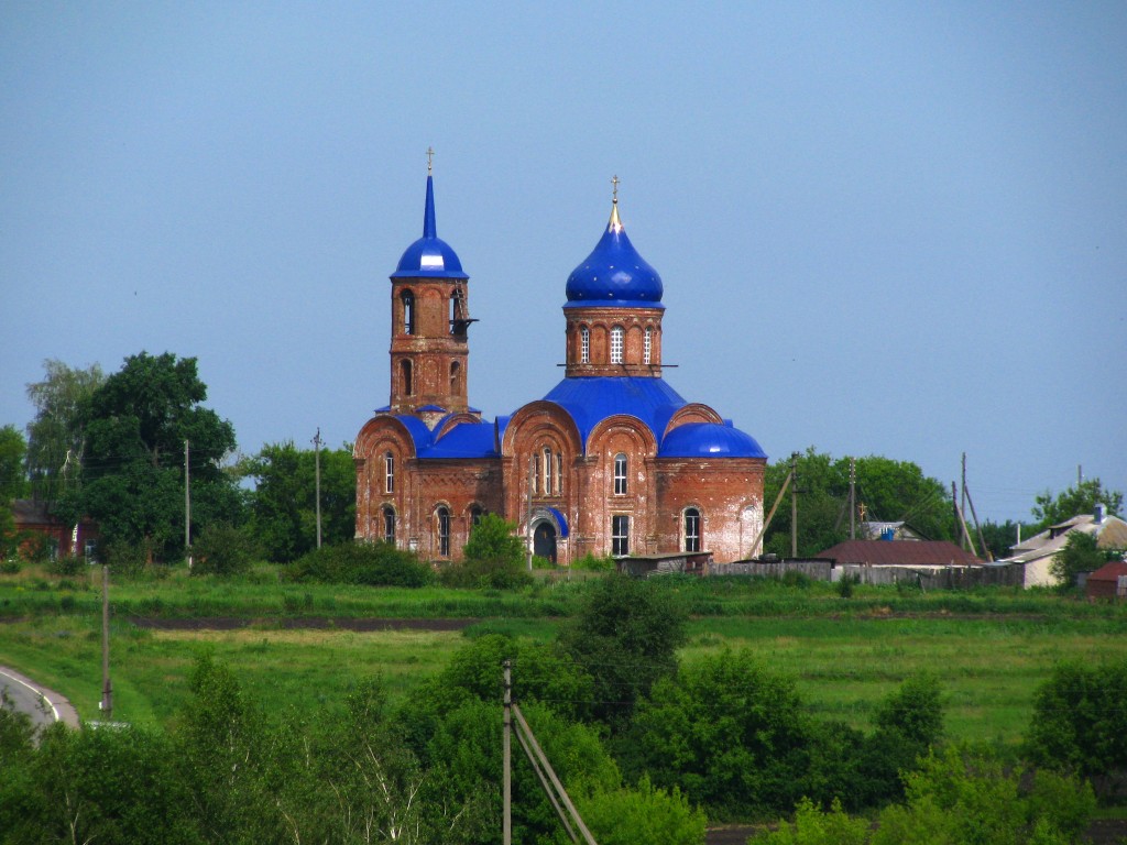 Церковь Михаила Архангела, Воронежская Лозовка (Хлевенский район, Липецкая область). общий вид в ландшафте