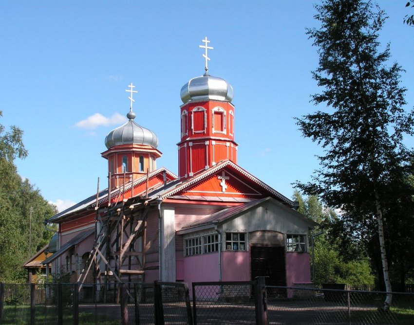 Лычково. Церковь Николая Чудотворца. общий вид в ландшафте