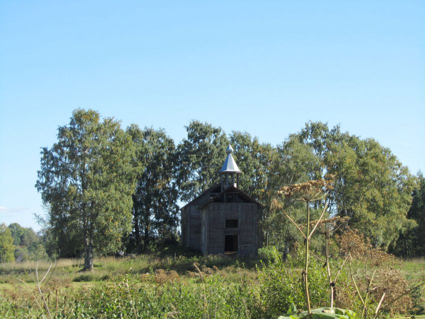 Церковь Рождества Пресвятой Богородицы в Лумбушах, Брюхово (Медвежьегорский район, Республика Карелия). общий вид в ландшафте, вид с запада