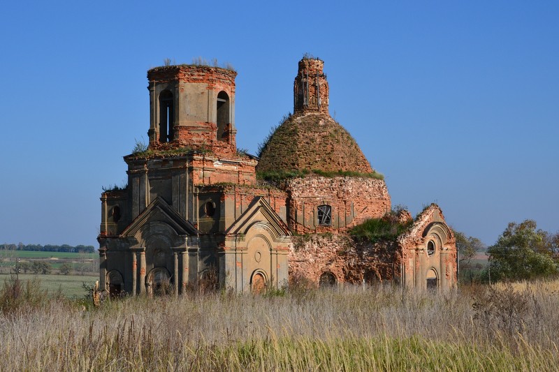 Церковь Вознесения Господня, Большое Теплое (Мценский район и г. Мценск, Орловская область). общий вид в ландшафте