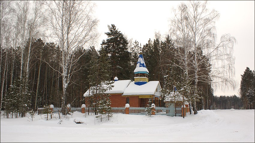 Часовня Петра и Павла, Железный перебор (Петропавловск) (Тюменский район, Тюменская область). общий вид в ландшафте, Вид с Севера