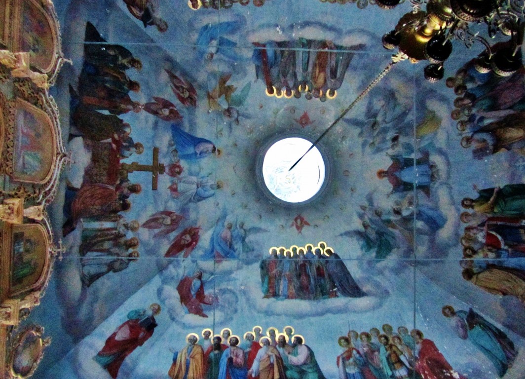 Церковь Троицы Живоначальной, Горелец (Парфеньевский район, Костромская область). интерьер и убранство, роспись свода основного объёма