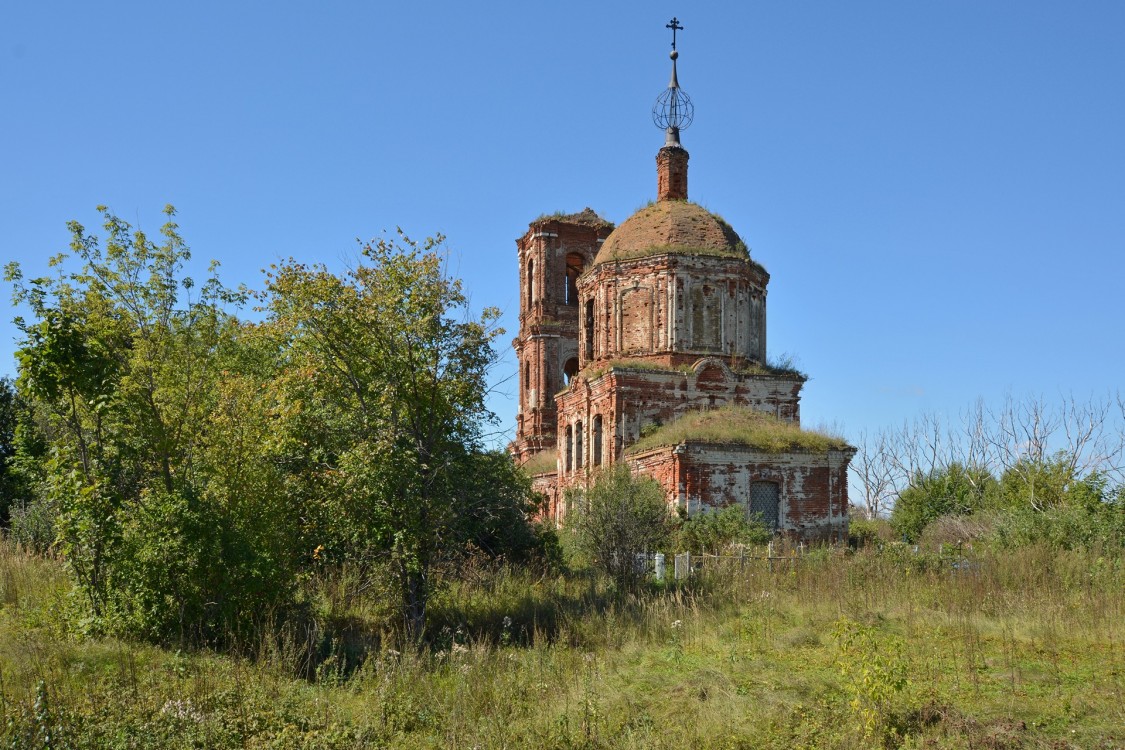 Церковь Смоленской иконы Божией Матери, Дымово (Скопинский район и г. Скопин, Рязанская область). общий вид в ландшафте, Вид с юго-востока