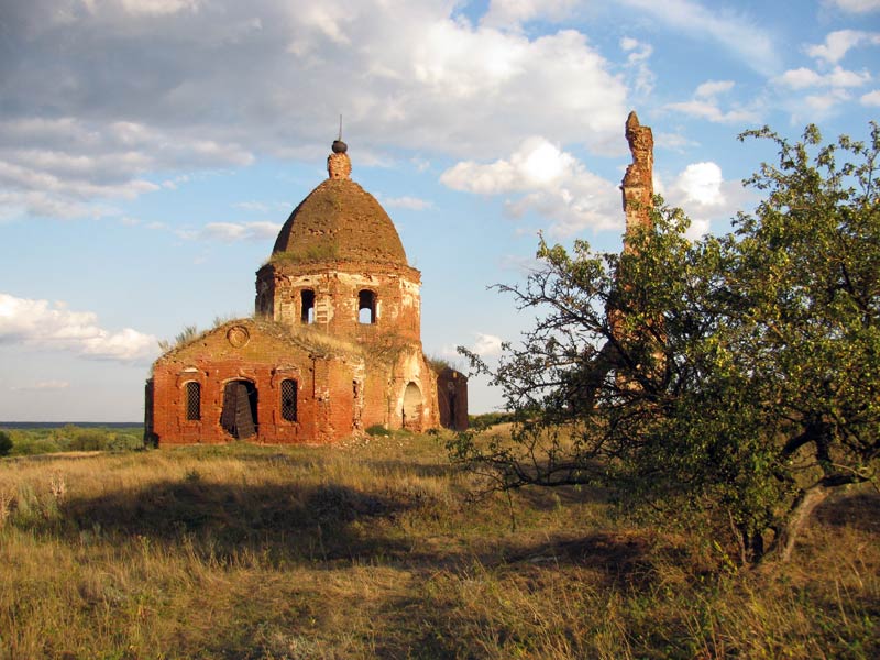 Церковь Николая Чудотворца, Абросимово (Богучарский район, Воронежская область). общий вид в ландшафте