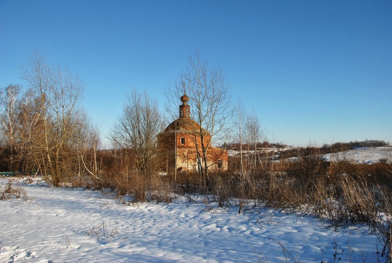 Церковь Покрова Пресвятой Богородицы, Богучарово (Киреевский район, Тульская область). общий вид в ландшафте