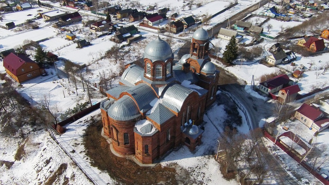 Горки. Церковь Николая Чудотворца. общий вид в ландшафте