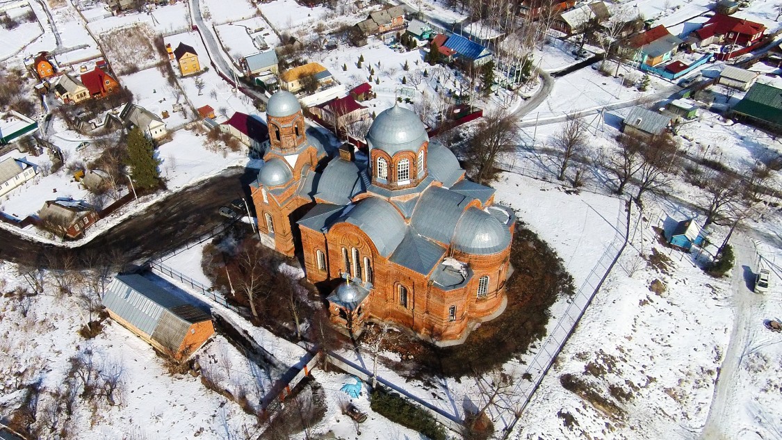 Церковь Николая Чудотворца, Горки (Коломенский городской округ, Московская область). общий вид в ландшафте