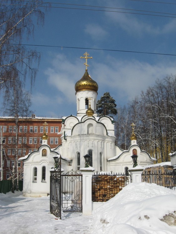Церковь Пантелеимона Целителя при ЦРБ, Пушкино (Пушкинский район и гг. Ивантеевка, Королёв, Московская область). общий вид в ландшафте