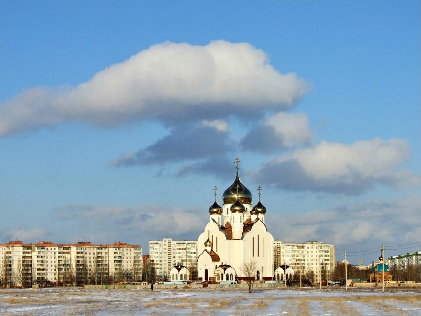 Волгодонск. Кафедральный собор Рождества Христова. общий вид в ландшафте