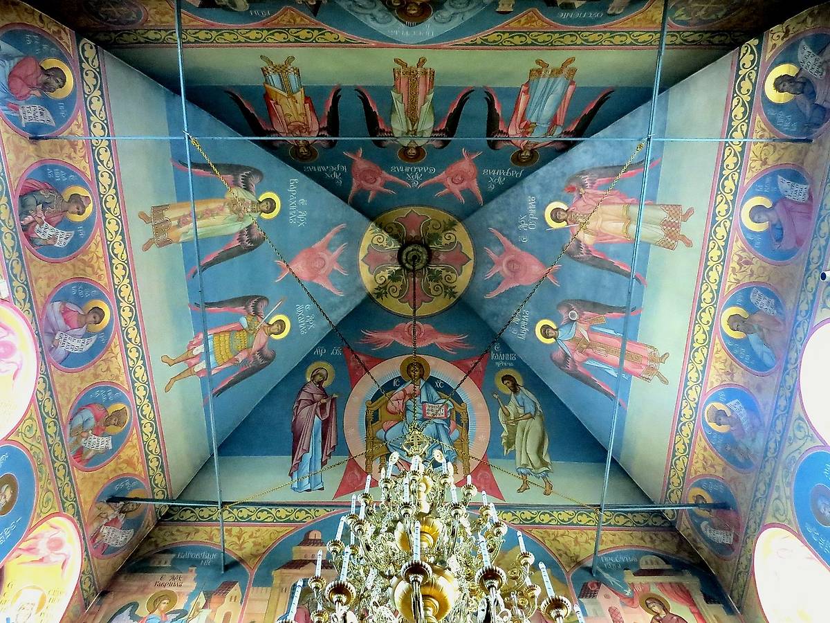 Интрьер, роспись сводов, интерьер и убранство. Церковь Троицы Живоначальной в Копосове, Сормовский район (Нижний Новгород, город, Нижегородская область)
