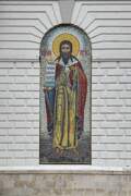 Церковь Покрова Пресвятой Богородицы, Мозаичная икона Илии Пророка на западном фасаде<br>, Глухово, Дивеевский район, Нижегородская область