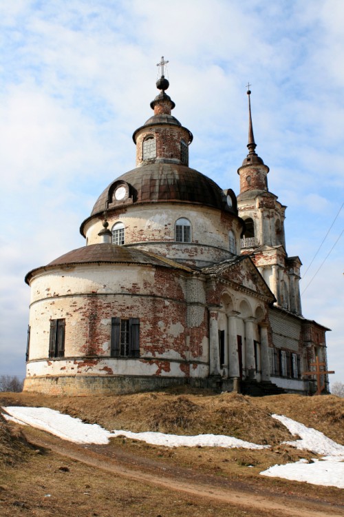 Церковь Димитрия Ростовского, Кажим (Кажым) (Койгородский район, Республика Коми). общий вид в ландшафте