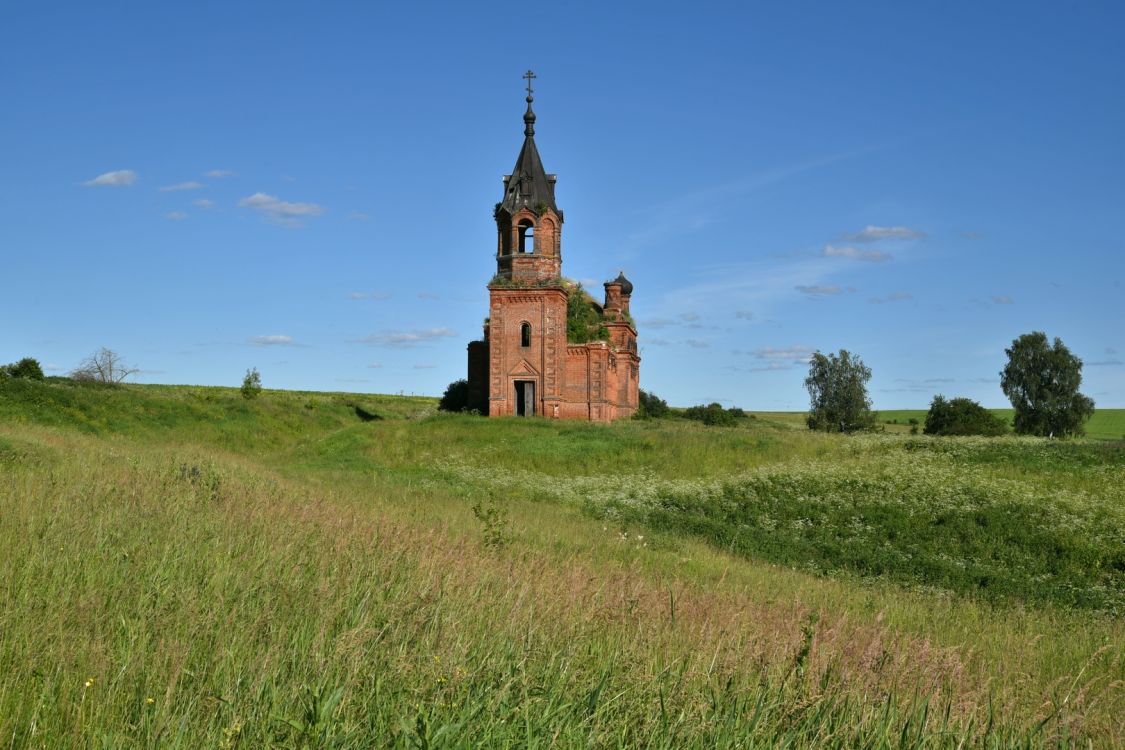 Церковь Троицы Живоначальной, Тоузаково, урочище (Шатковский район, Нижегородская область). общий вид в ландшафте, Общий вид с юго-запада