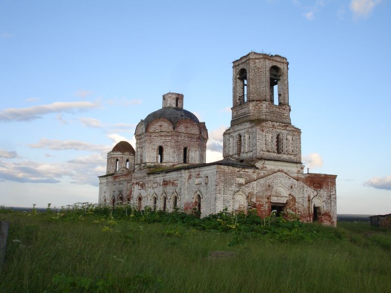 Церковь Николая Чудотворца, Пыёлдино (Сысольский район, Республика Коми). общий вид в ландшафте