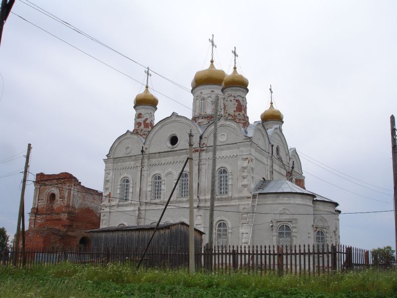 Койгородок. Церковь Спаса Нерукотворного Образа. общий вид в ландшафте