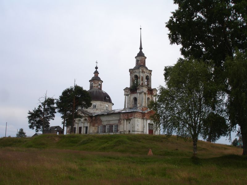Церковь Димитрия Ростовского, Кажим (Кажым) (Койгородский район, Республика Коми). общий вид в ландшафте