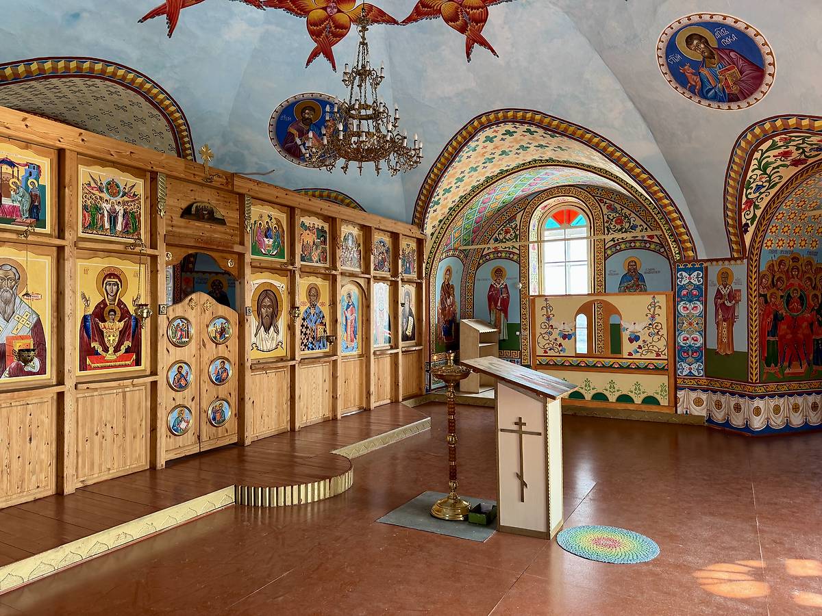 Верхний храм, интерьер и убранство. Ульяновский Троице-Стефанов монастырь. Колокольня с церквями Зосимы и Савватия и Николая Чудотворца, Ульяново (Усть-Куломский район, Республика Коми)