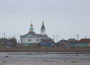 Церковь Тихвинской иконы Божией Матери, Вид с запада с трассы на Варзугу<br>, Кашкаранцы, Терский район, Мурманская область