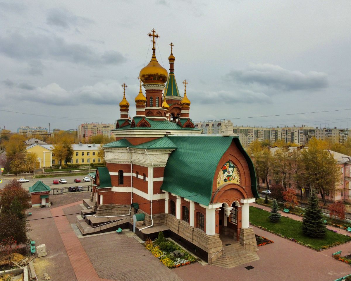 Челябинск. Церковь Георгия Победоносца. фасады, Вид с СЗ