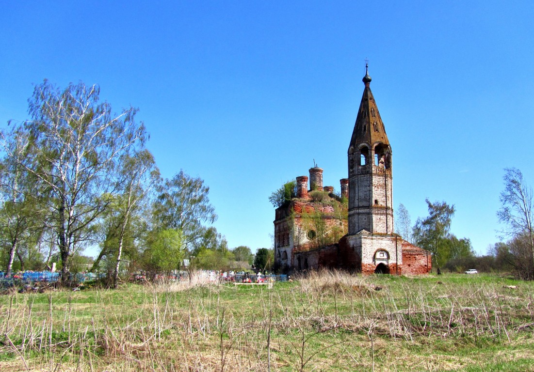 Церковь Рождества Пресвятой Богородицы, Фёдоровское (Нерехтский район, Костромская область). общий вид в ландшафте, вид с северо-запада