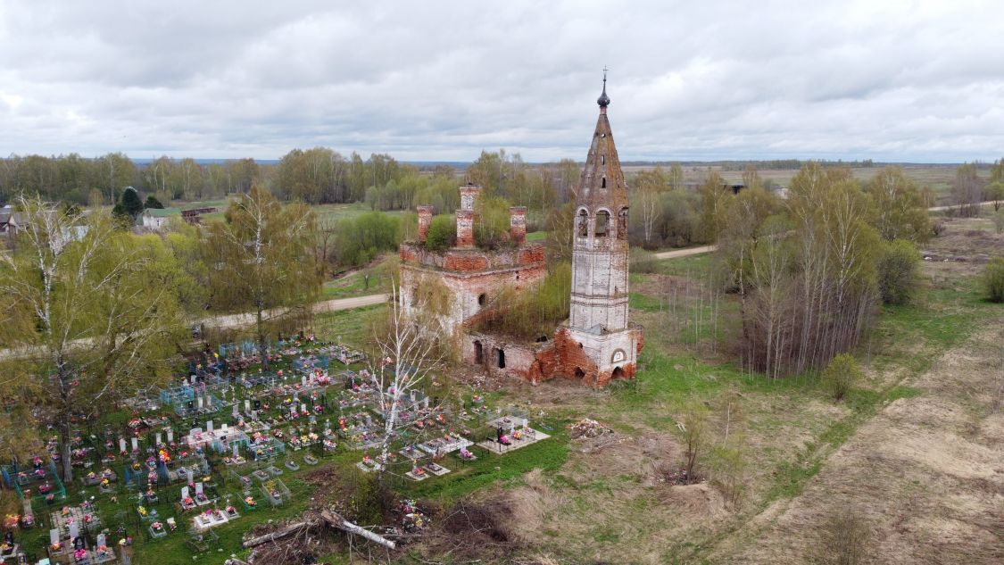 Церковь Рождества Пресвятой Богородицы, Фёдоровское (Нерехтский район, Костромская область). общий вид в ландшафте