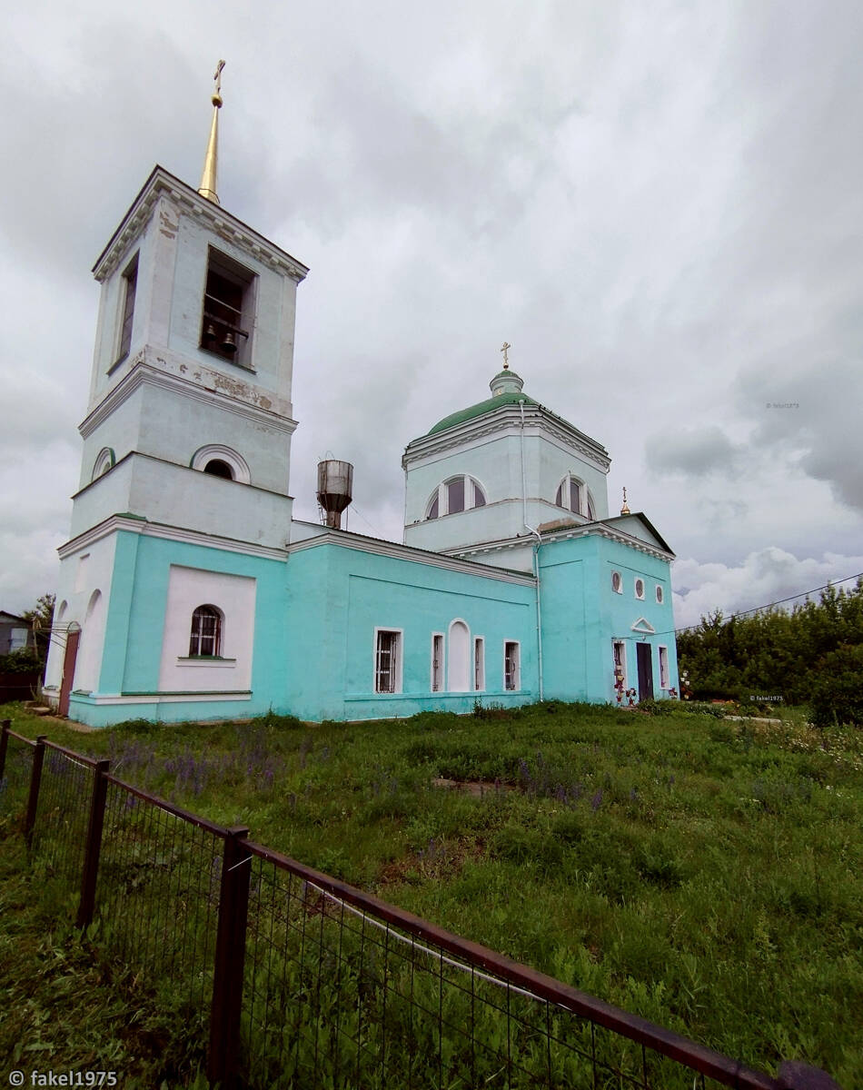 Церковь Николая Чудотворца, Яблоново (Краснинский район, Липецкая область). общий вид в ландшафте