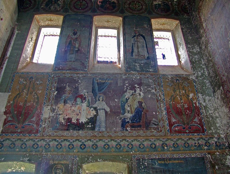Церковь Покрова Пресвятой Богородицы, Кулиги (Нерехтский район, Костромская область). интерьер и убранство, Роспись четверика. Христос среди учителей.