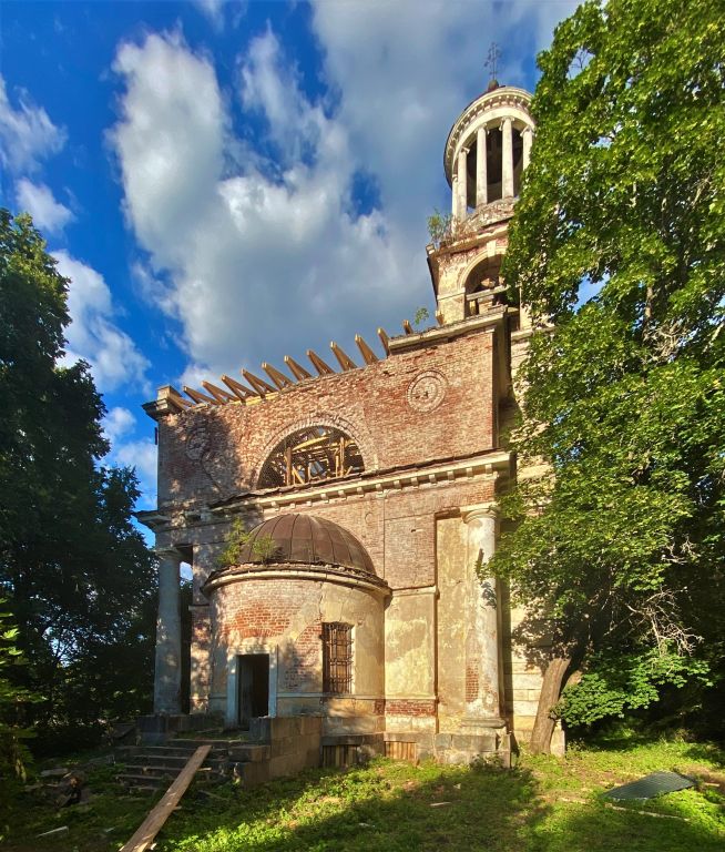 Церковь Владимирской иконы Божией Матери, Горницы (Кувшиновский район, Тверская область). документальные фотографии, Первая неделя консервационных работ