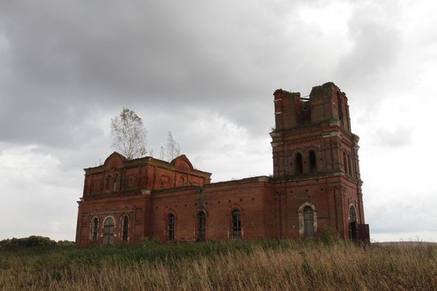 Токарево. Церковь Спаса Преображения. общий вид в ландшафте