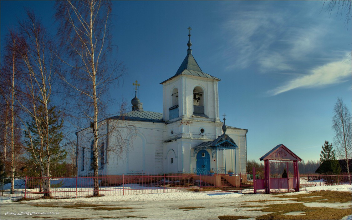 Церковь Воскресения Христова, Воскресенское (Ильинский район, Ивановская область). общий вид в ландшафте