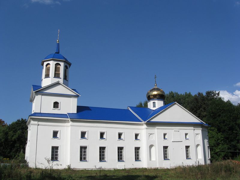 Церковь Введения во храм Пресвятой Богородицы, Пронь (Кимовский район, Тульская область). общий вид в ландшафте