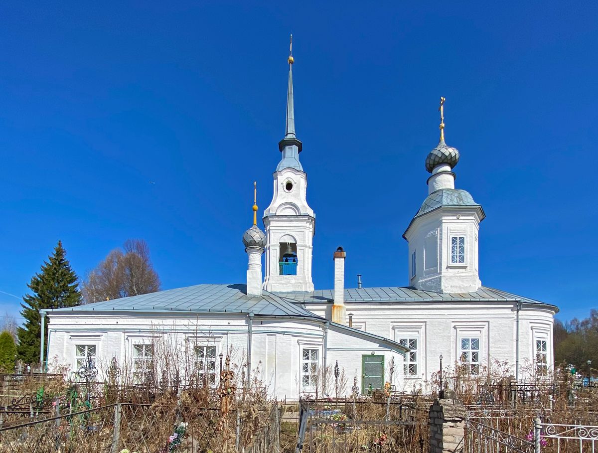 Южный фасад, фасады. Церковь Воздвижения Креста Господня, Нерехта (Нерехтский район, Костромская область)